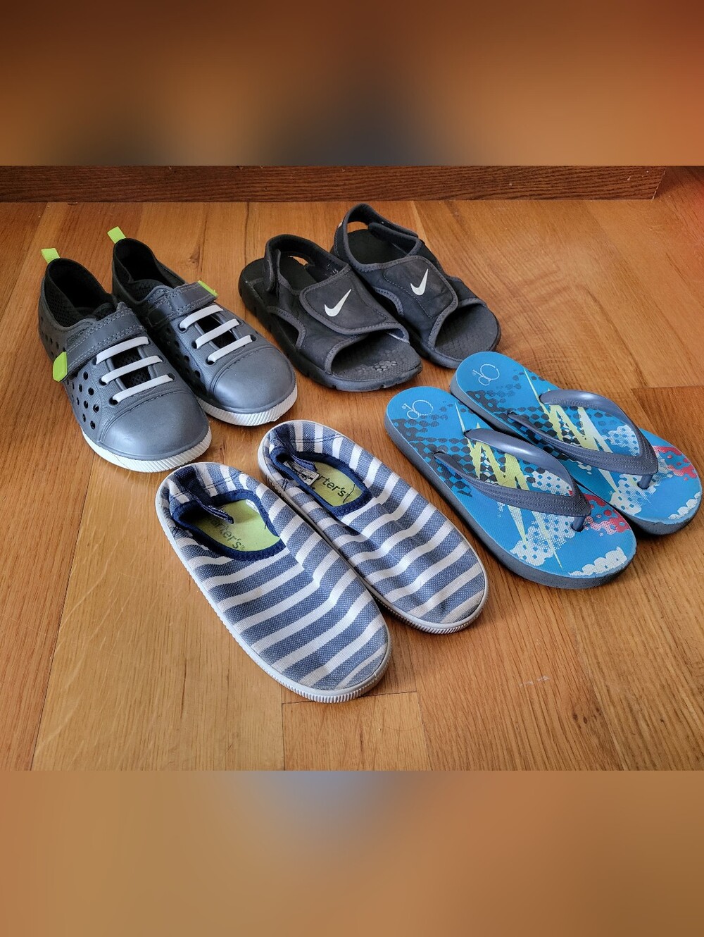 Bundle of boys size 11, 11-12, and 12 shoes - see pictures and description